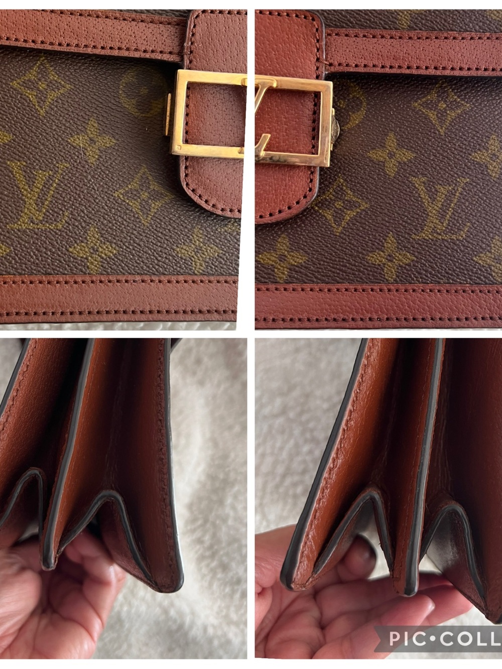 LOUIS VUITTON Sac Dauphine Shoulder Bag vintage Brown Monogram Canvas w/ COA - Picture 17 of 17